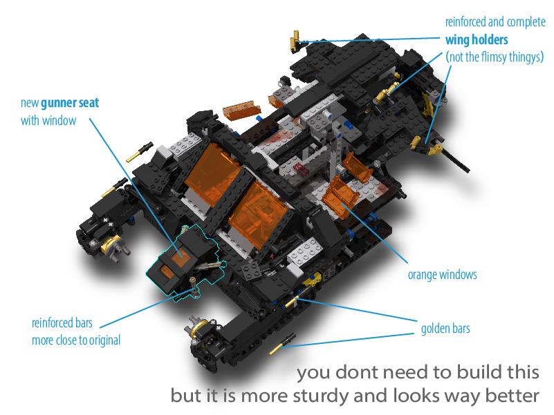 LEGO UCS dc batman batmobile tumbler-76023 Missing Parts